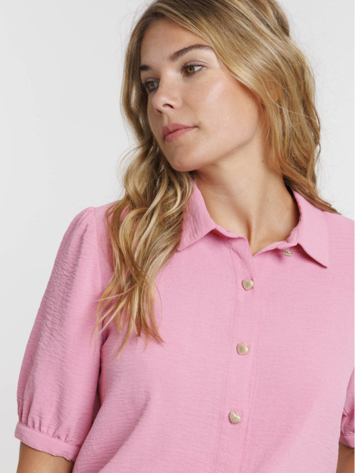 Chemise boutons coeurs femme