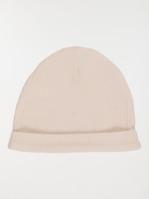 Bonnet naissance fleur rose...