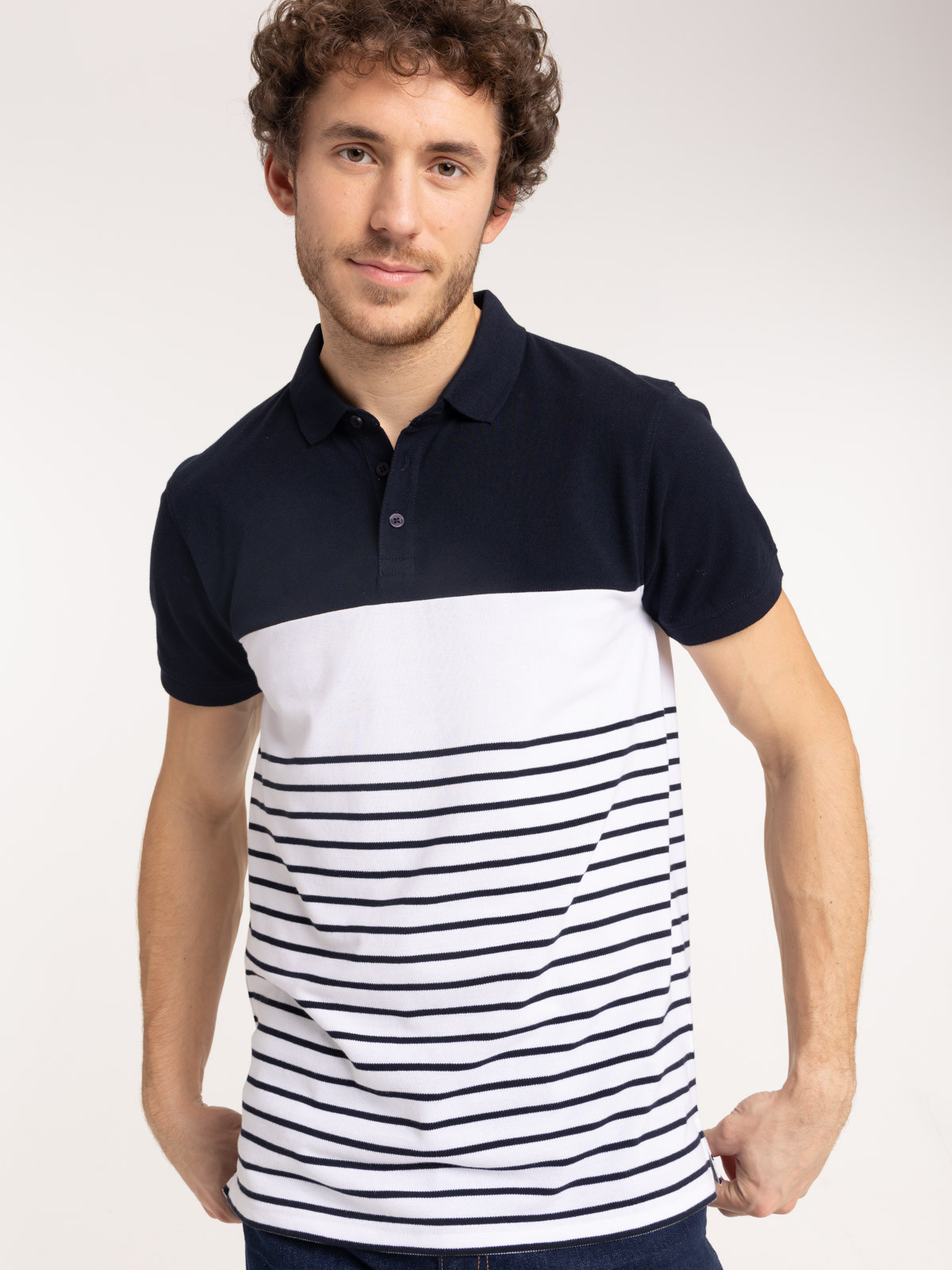 Polo marinière homme