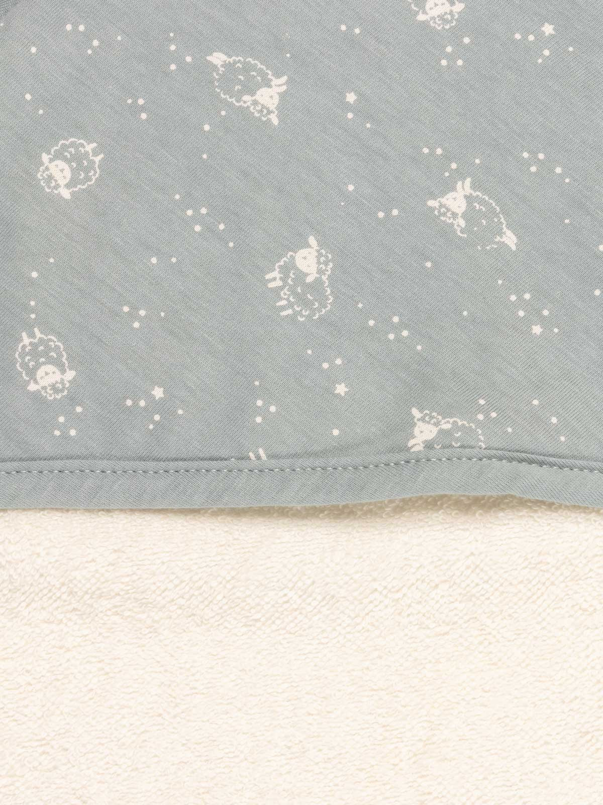 Cape de bain et gant bleu bébé