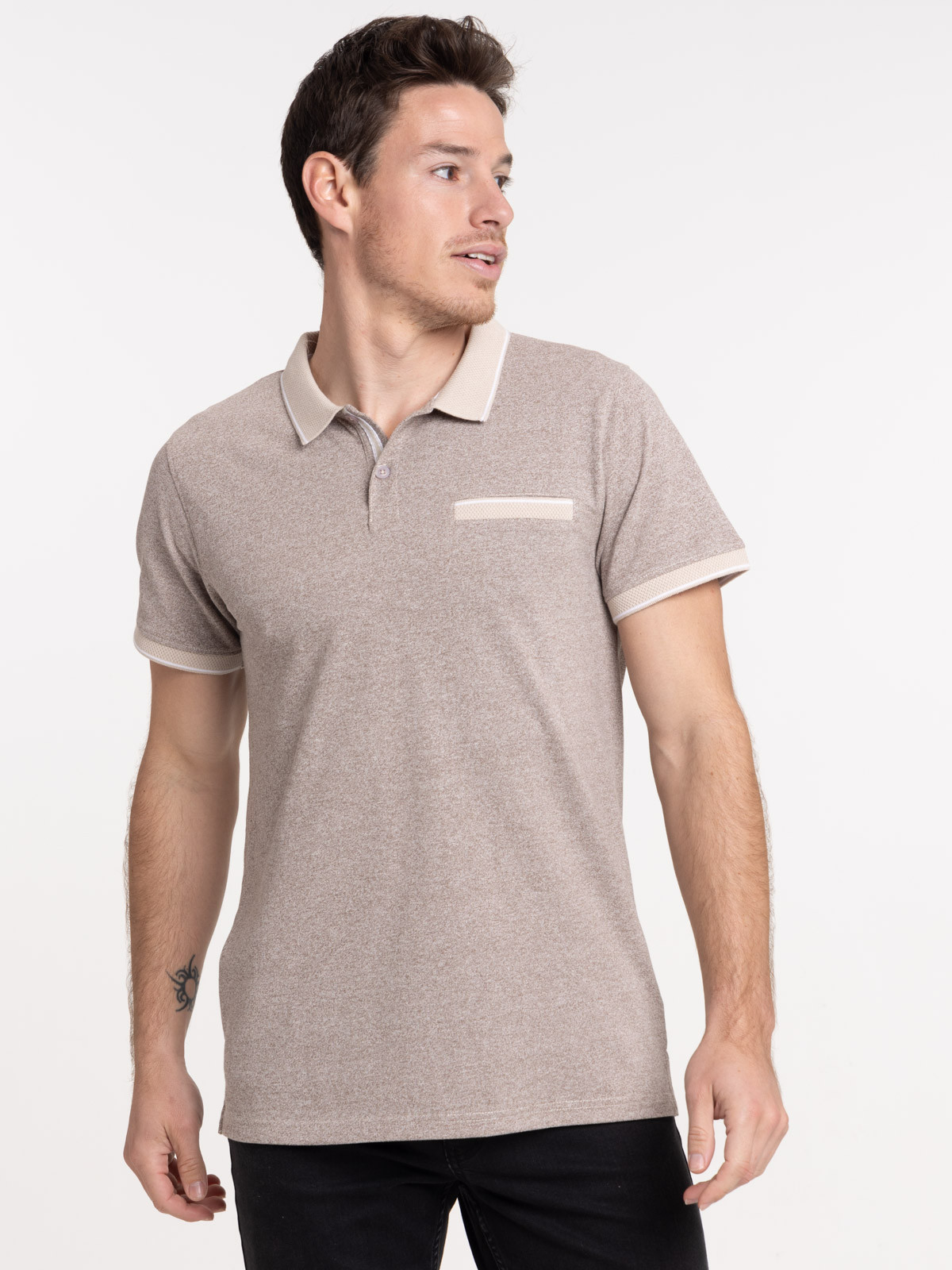 Polo homme craie foncé 