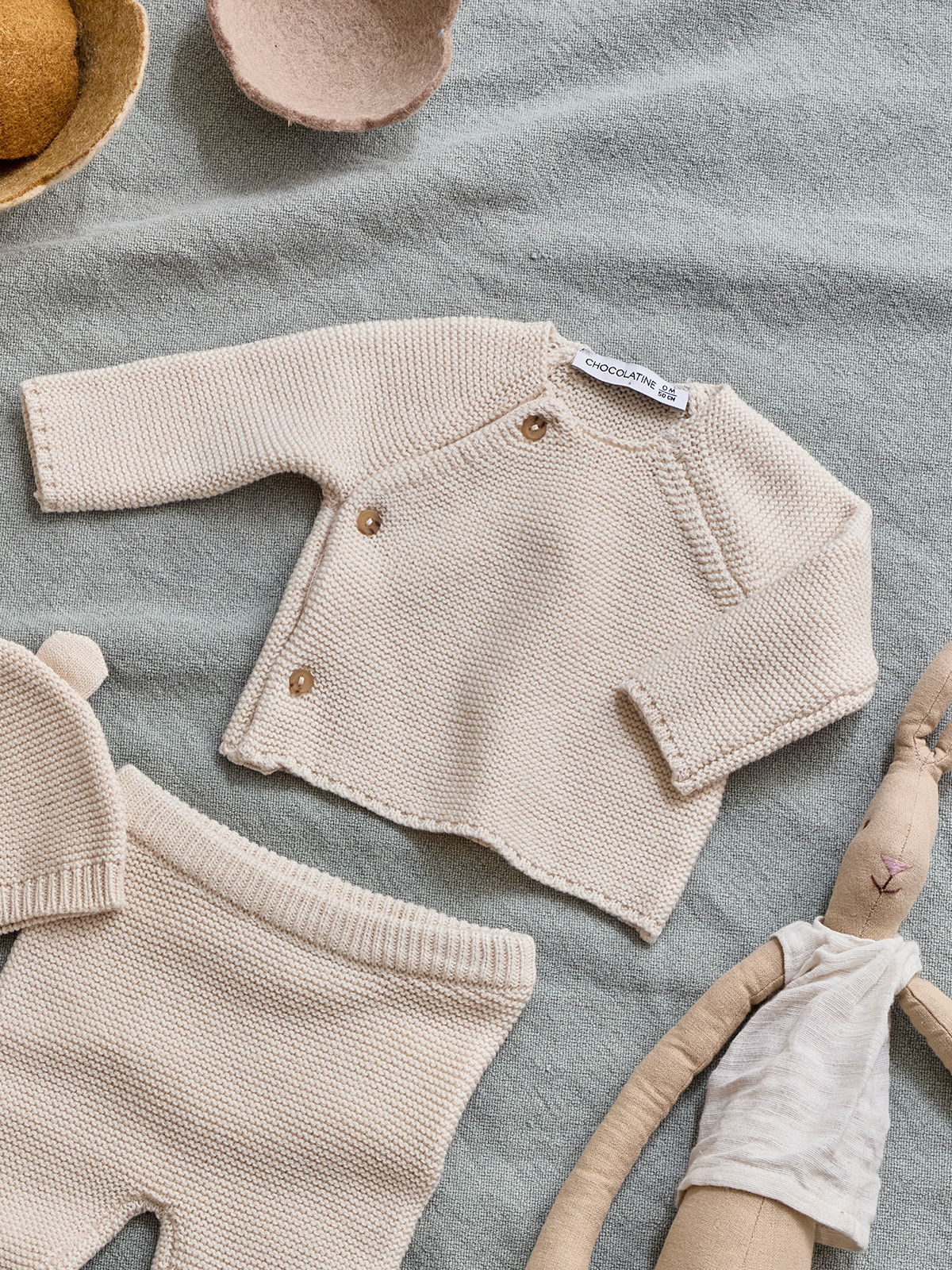 Brassière naissance écru chiné (0-6M)