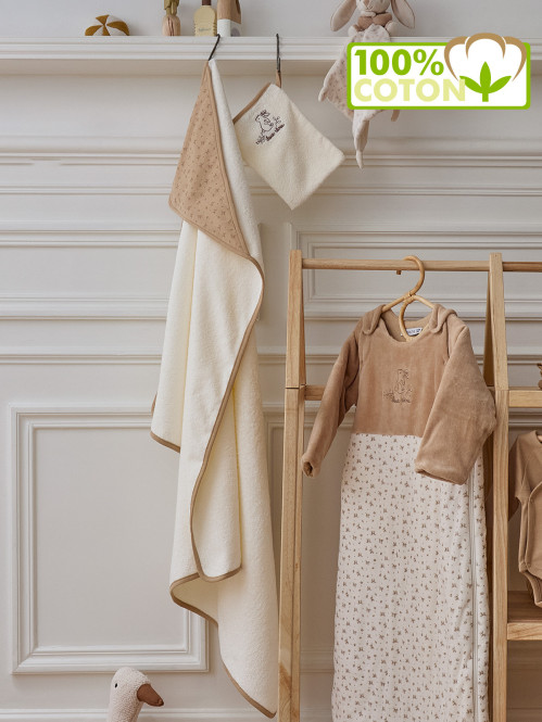 Cape de bain et gant lapin...