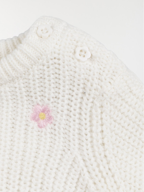 Pull fleurs brodées fille...