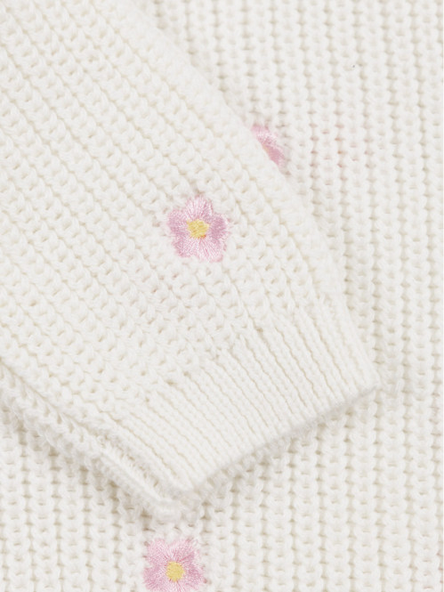 Pull fleurs brodées fille...