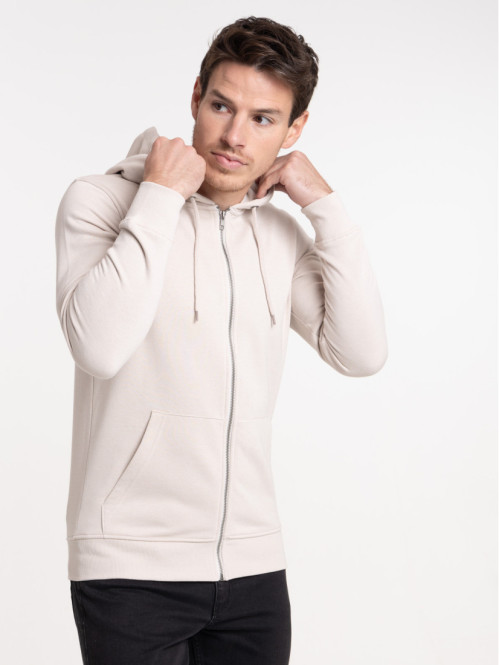 Sweat capuche homme coloris craie