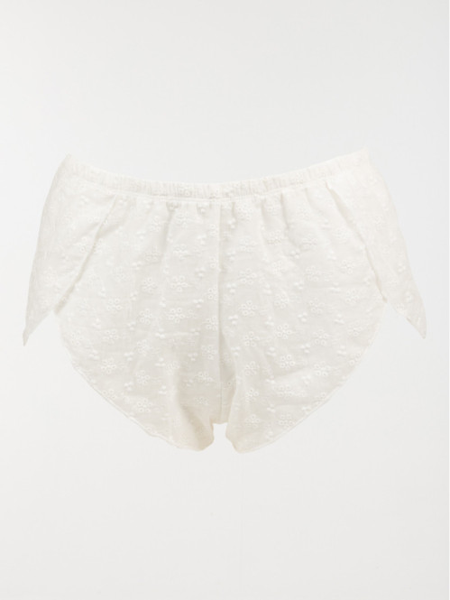 Pyjashort blanc polaire femme