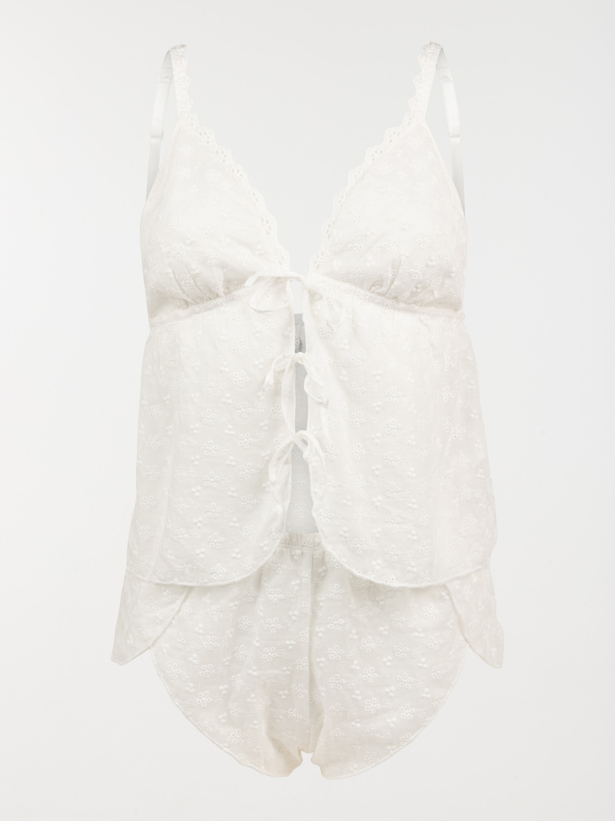 Pyjashort broderie anglaise femme 