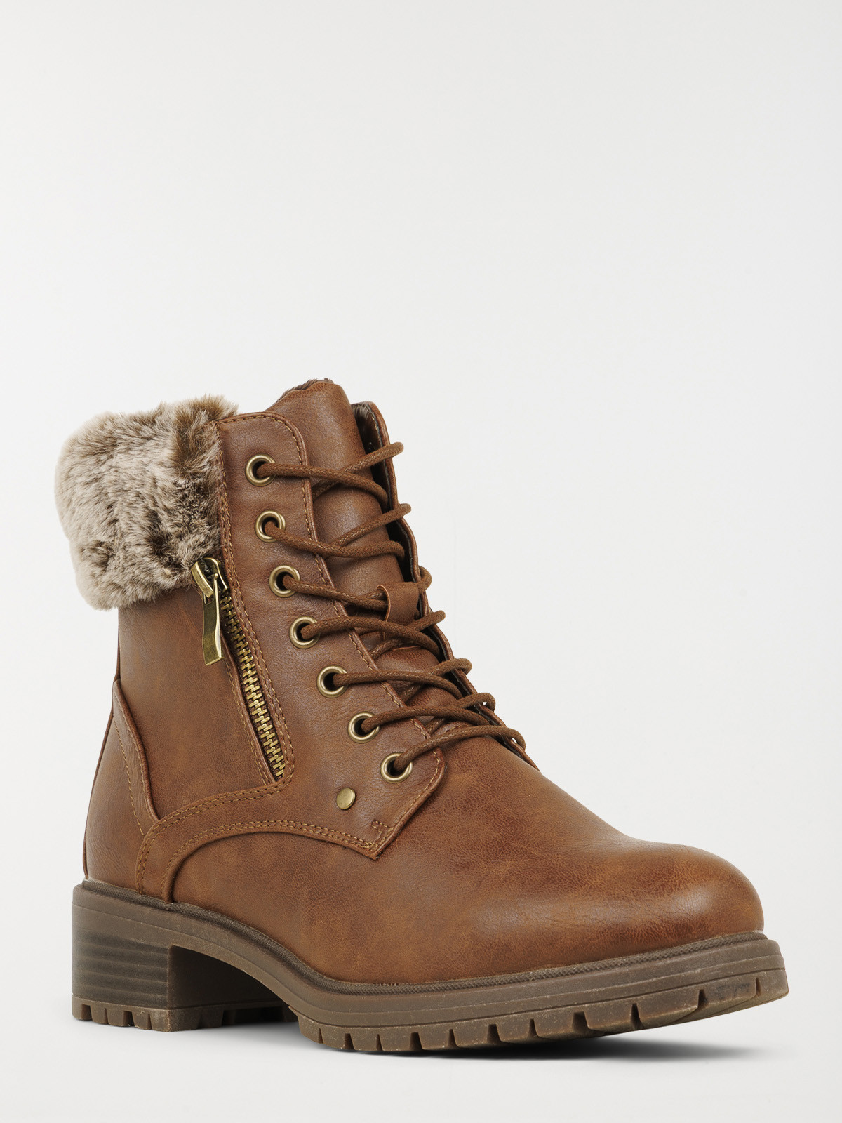 Bottines plates col fourré femme (36-41) Bottines plates col fourré femme (36-41)