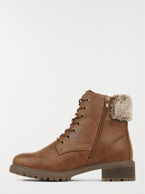Bottines plates col fourré...
