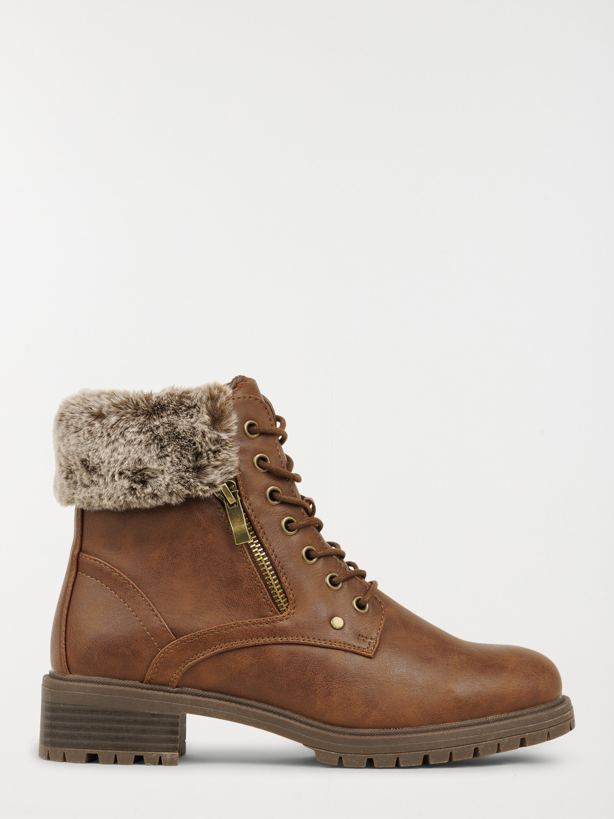 Bottines plates col fourré femme (36-41) Bottines plates col fourré femme (36-41)