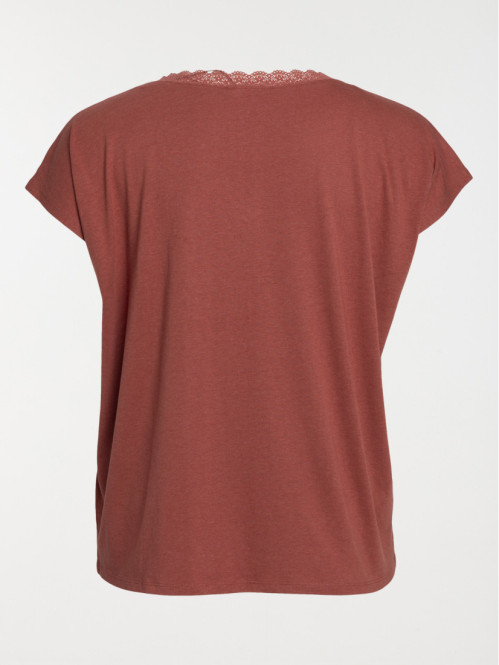 T-shirt grande taille dentelle femme