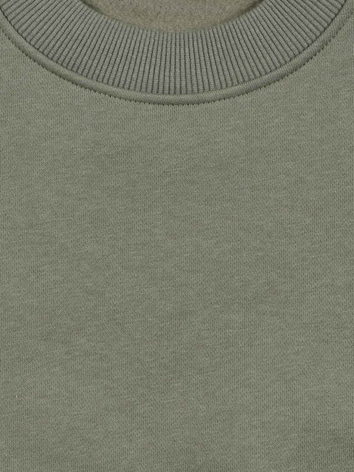 Sweat vert army col rond garçon (XXS-M)