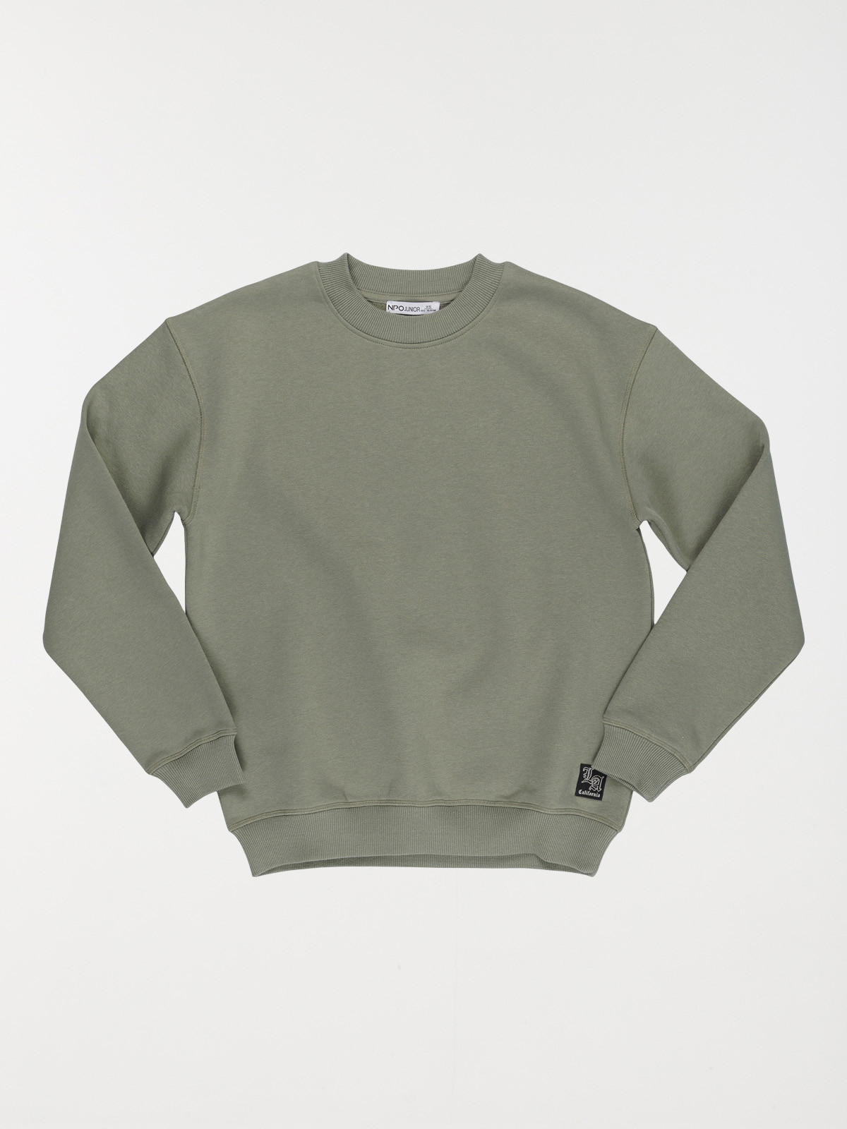 Sweat vert army col rond garçon (XXS-M)