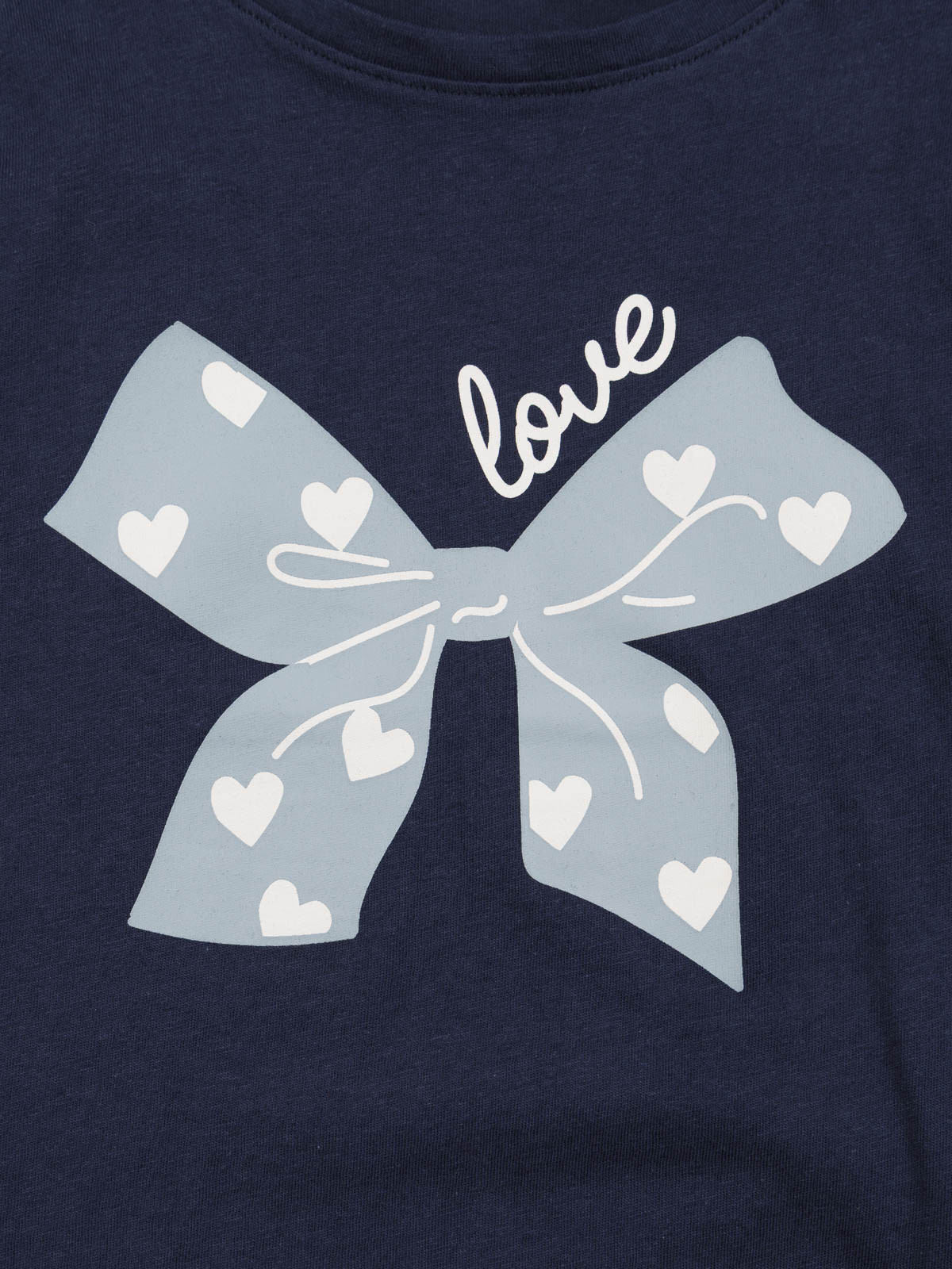Tee-shirt love noeud fille (3-12A)
