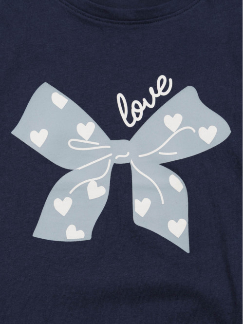Tee-shirt love noeud fille...