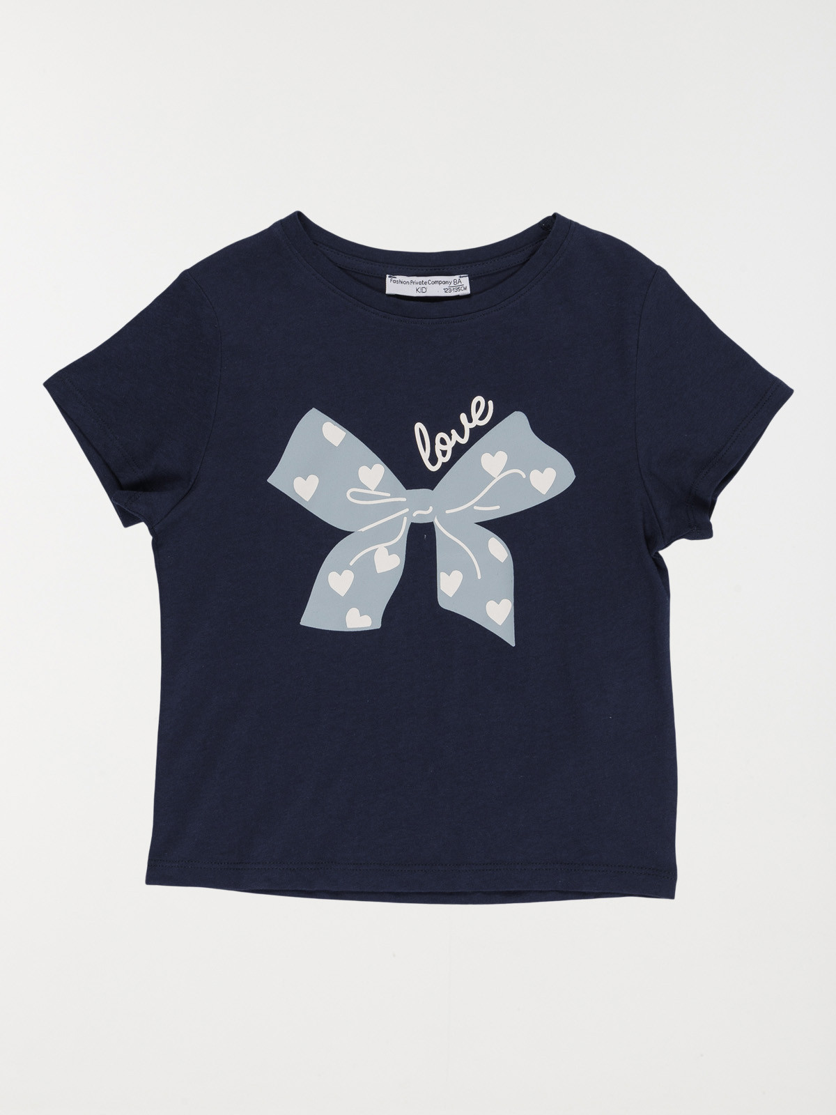 Tee-shirt love noeud fille (3-12A)