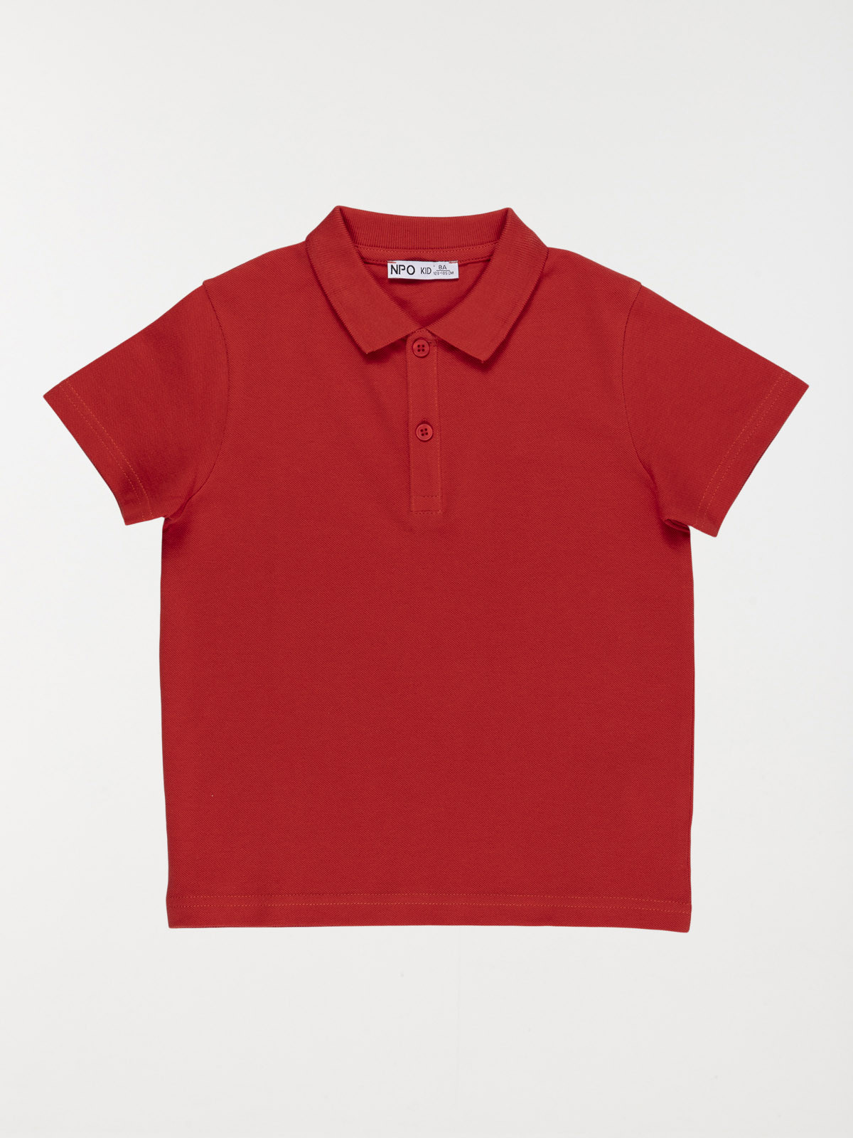 Polo uni rouge tomette garçon (3-12A)