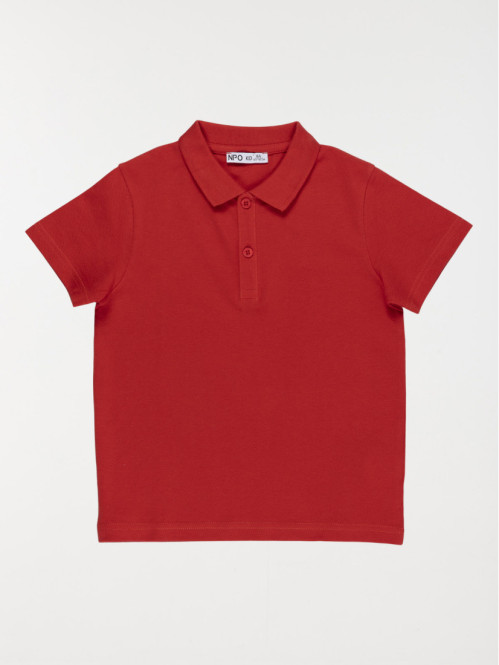 Polo uni rouge tomette...