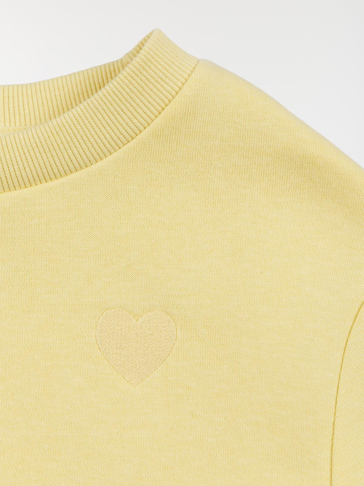 Sweat uni jaune clair fille (3-12A)