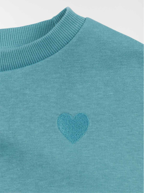 Sweat uni motif coeur fille...