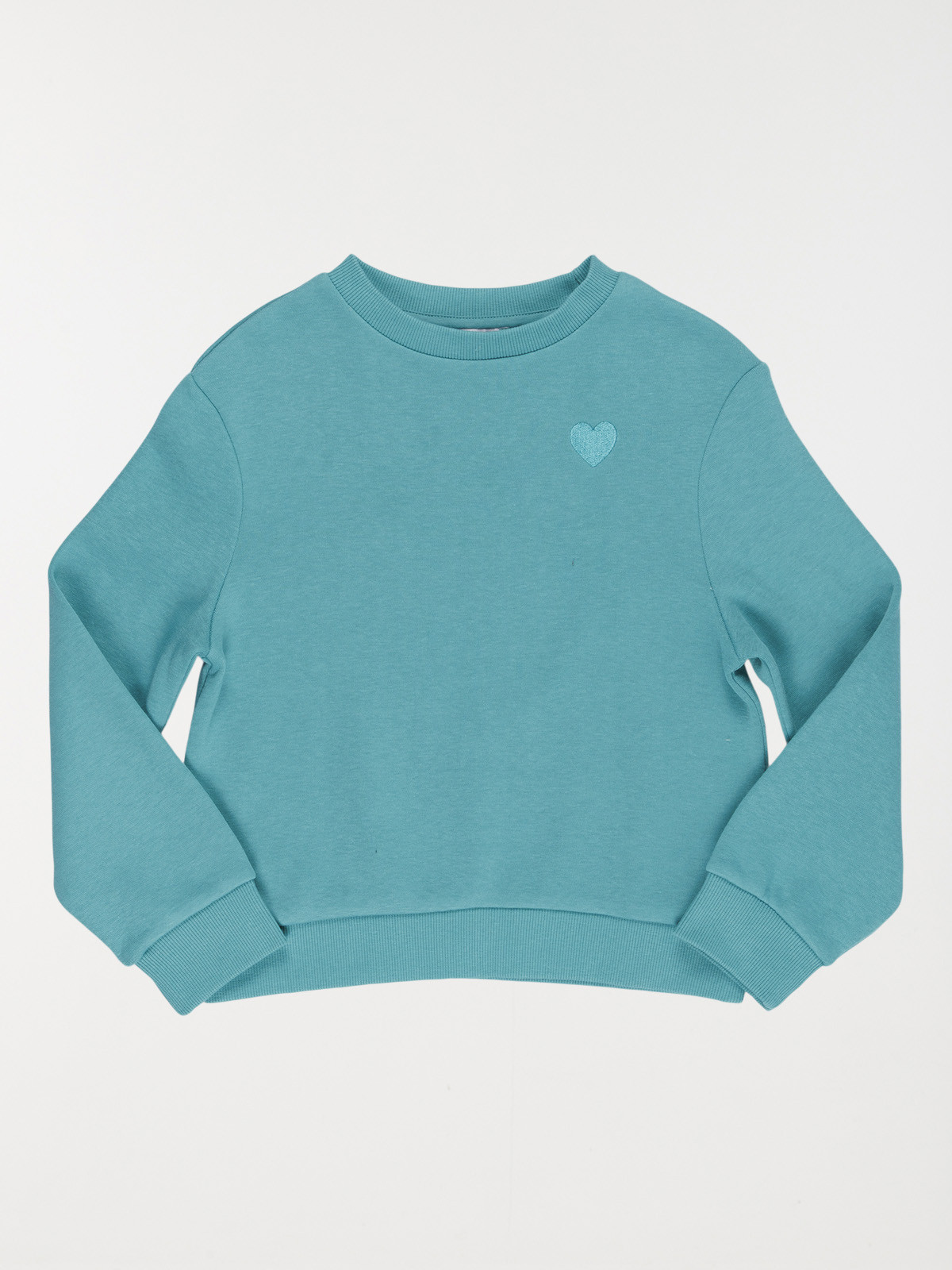 Sweat uni motif coeur fille (3-12A)