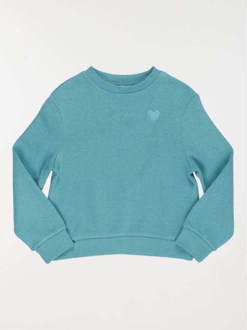 Sweat uni motif coeur fille...