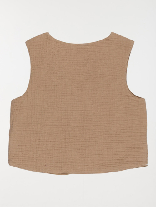 Gilet sans manches brodé...
