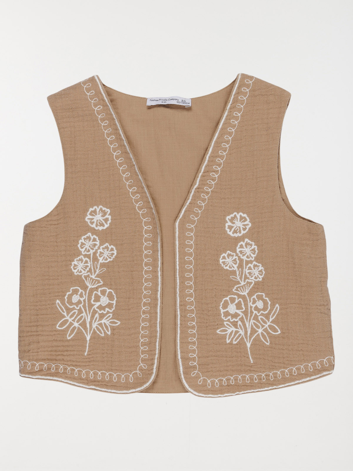 Gilet sans manches brodé fille (3-12A)
