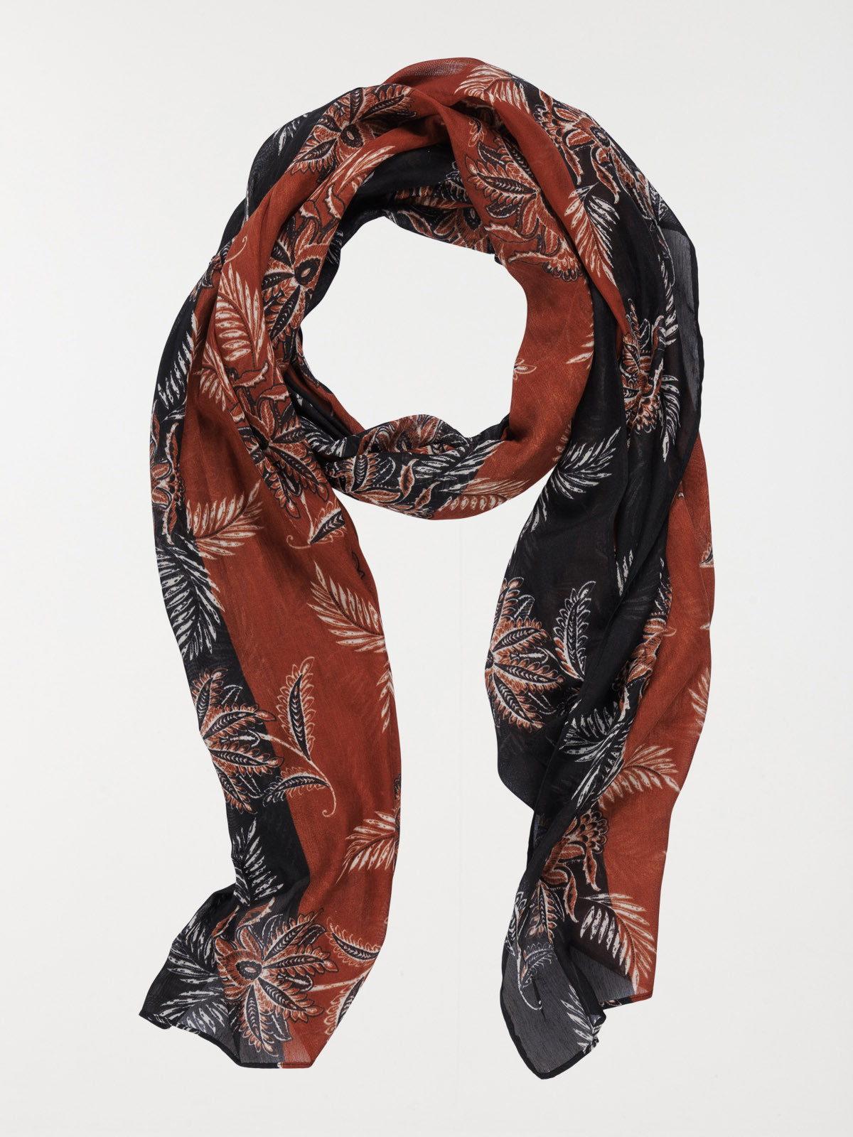 Foulard motif végétal femme