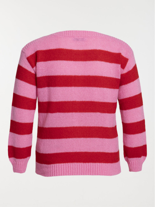 Pull rayé col rond grande...