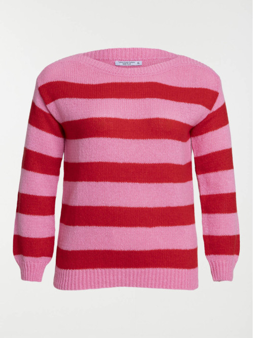 Pull rayé col rond grande...