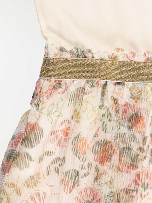 Robe bimatière fleurie...