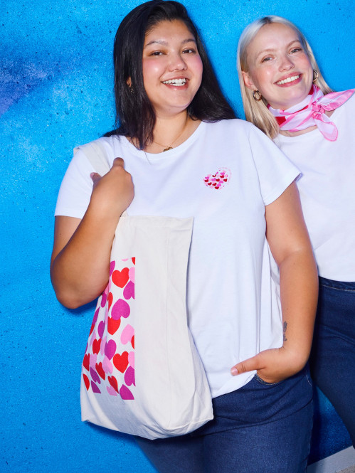Tote bag coeurs Octobre Rose