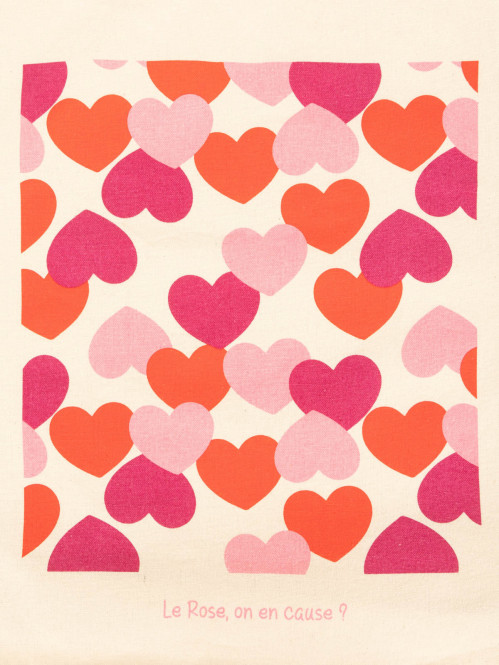 Tote bag coeurs Octobre Rose