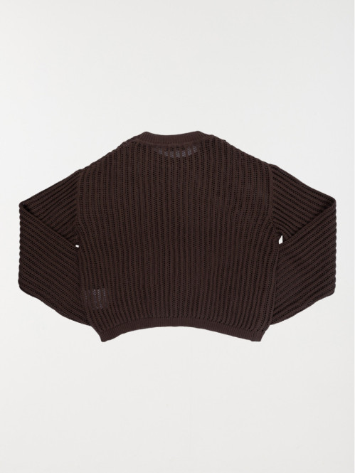 Pull col rond ajouré fille...