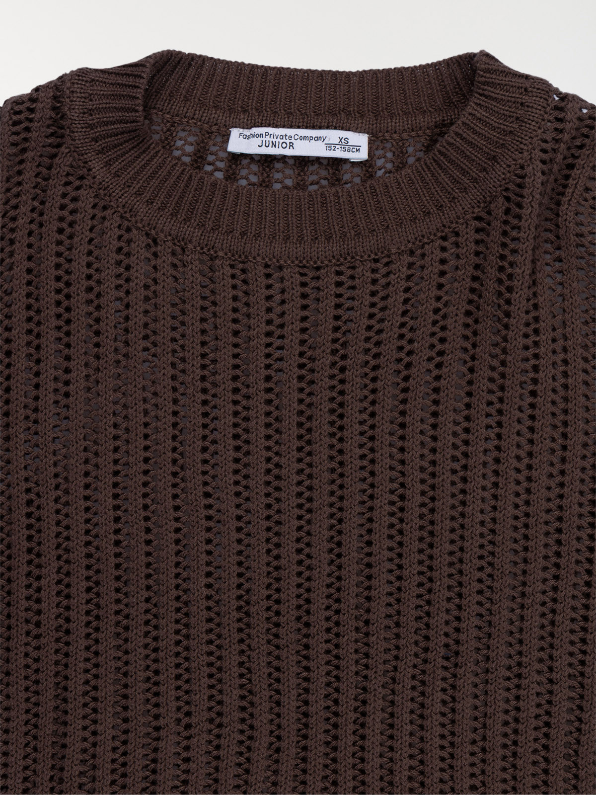 Pull col rond ajouré fille (XXS-M)