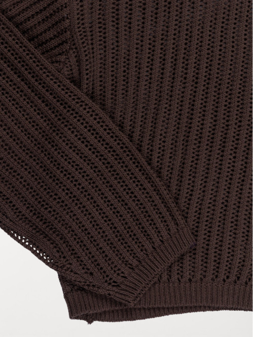 Pull col rond ajouré fille...