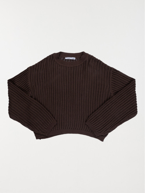 Pull col rond ajouré fille...