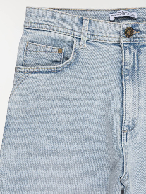 Jean wide leg bleach fille...