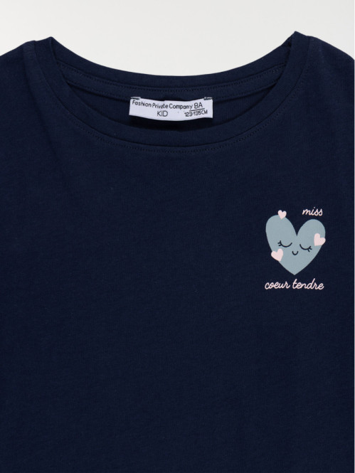 Tee-shirt motif coeur fille...