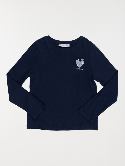 Tee-shirt motif coeur fille...