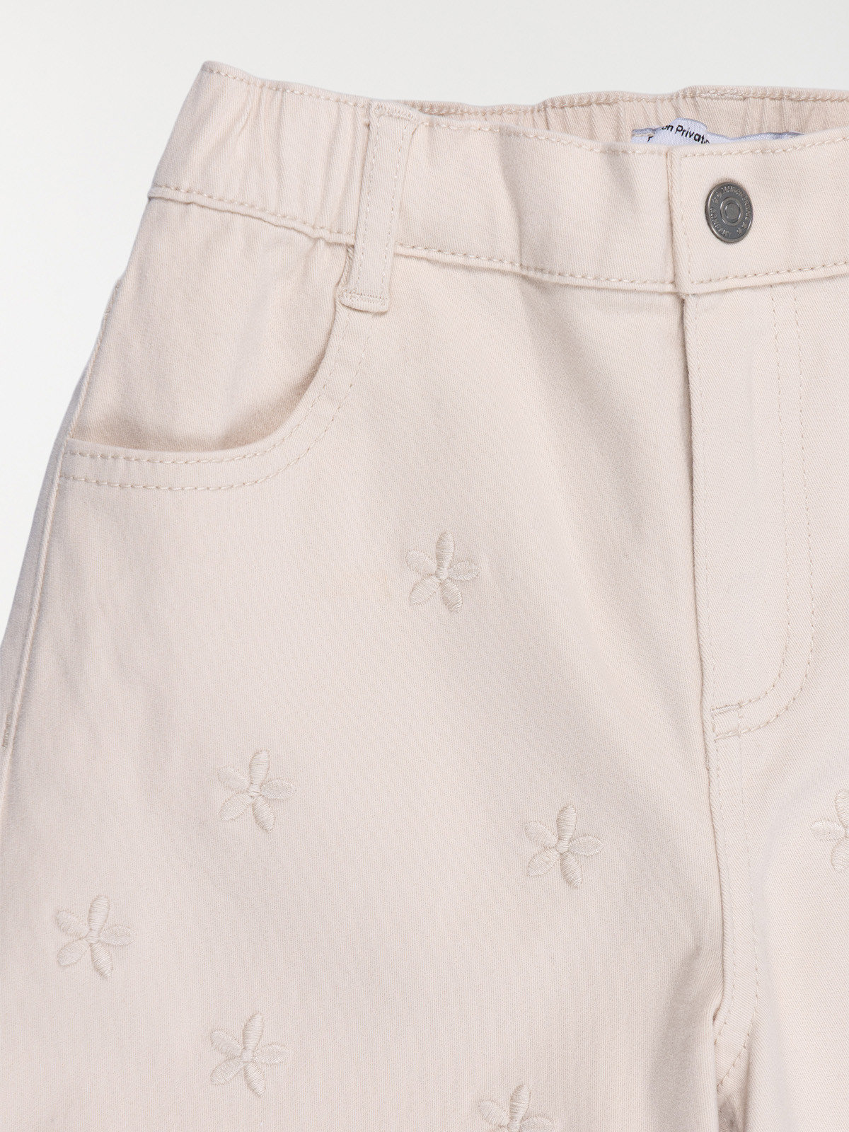 Pantalon fleurs brodées fille (3-12A)