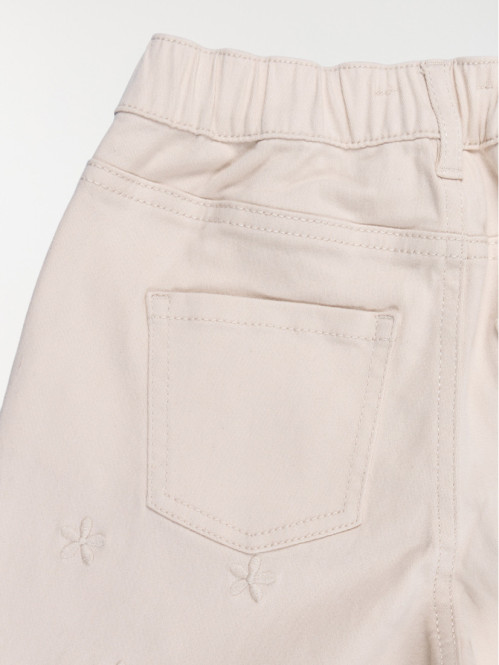 Pantalon fleurs brodées...