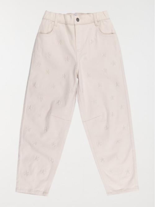 Pantalon fleurs brodées...