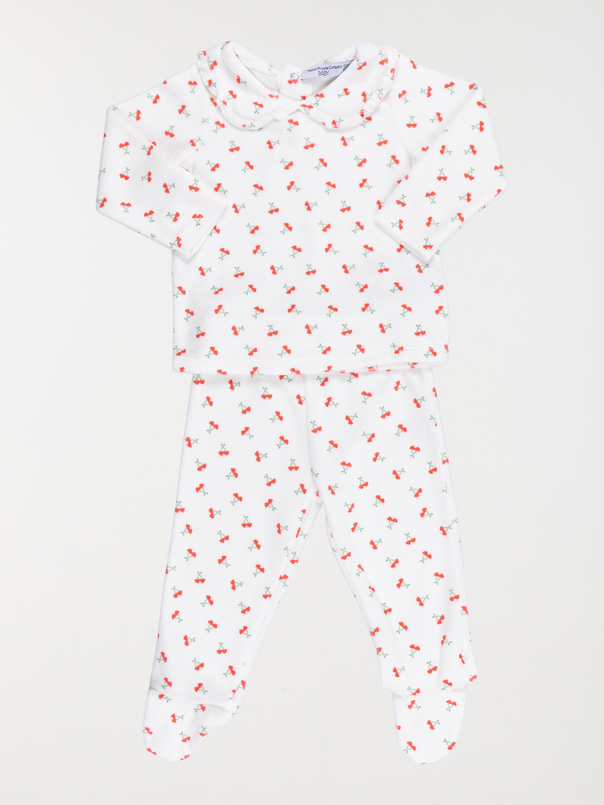 Pyjama cerise col claudine fille (6-36M) Pyjama cerise col claudine fille (6-36M)
