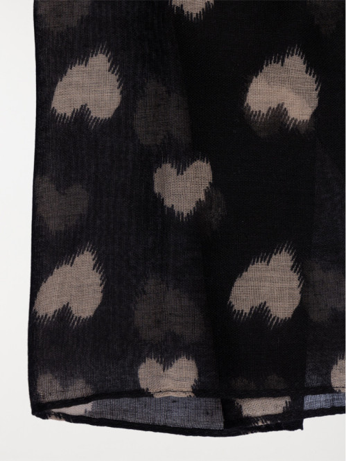 Foulard motif coeur femme