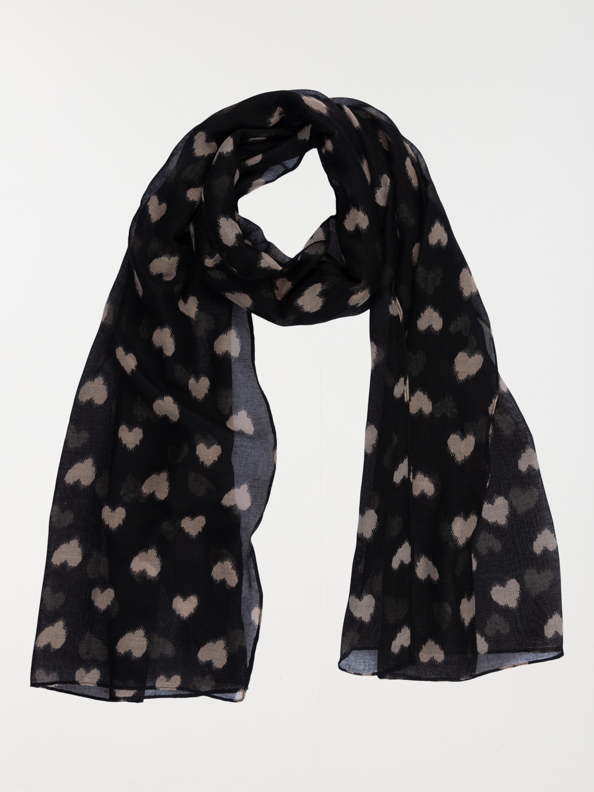 Foulard motif coeur femme