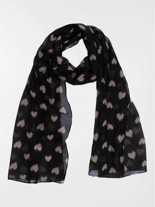 Foulard motif coeur femme
