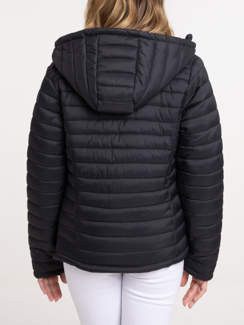 Doudoune à capuche noire femme Doudoune à capuche noire femme